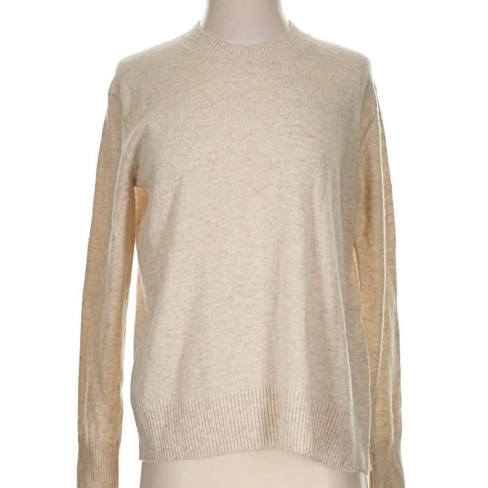 Vince cashmere mock sweater split hem cream old money minimalist